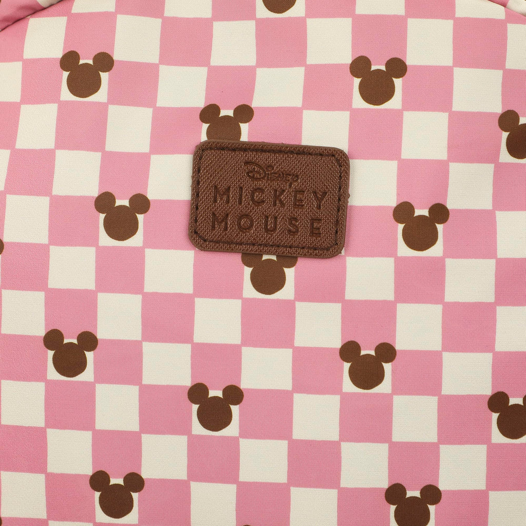 Disney Mickey Mouse Adult Pink Checkered 16.5" Travel Backpack