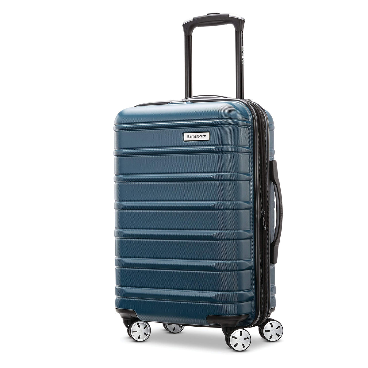 Samsonite Omni 2 Global Carry-On Spinner Luggage - Compact Size For International Travel - Airline-Approved - Features Expandable Polycarbonate Shell, 360° Wheels, USB Power Hub - Nova Teal