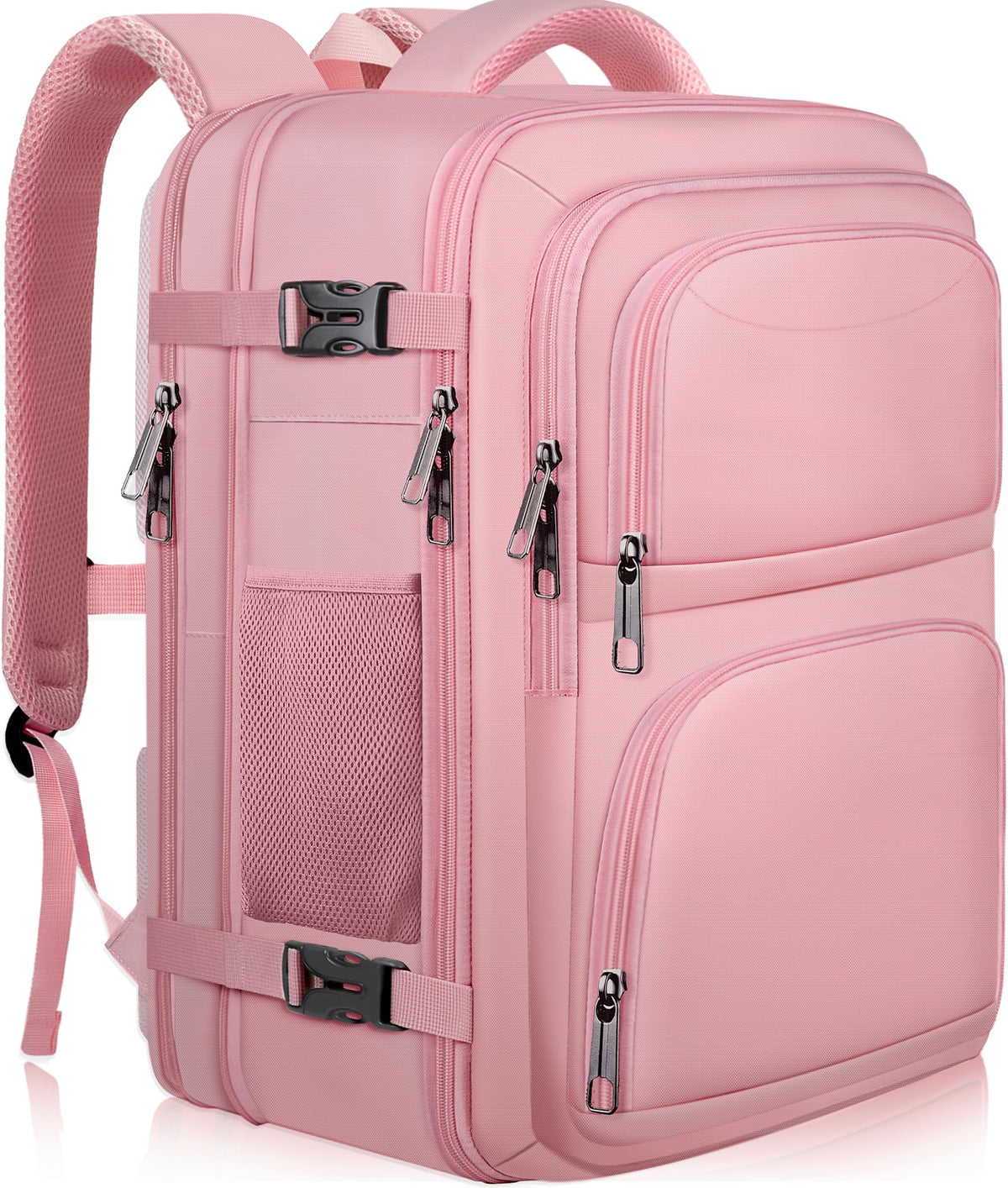 YGSNTG Travel Backpack for Women, 52L Carry On Backpack, Extra Large Expandable Travel Bag, 18.4 Inch TSA Flight Approved Luggage Personal Item Size with USB, Teacher Business Daypack, Pink