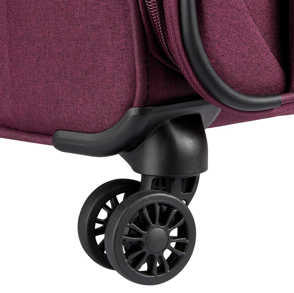 DELSEY PARIS Rami Softside Expandable Luggage with Spinner Wheels, Red, 3 Piece Set (20/24/28)