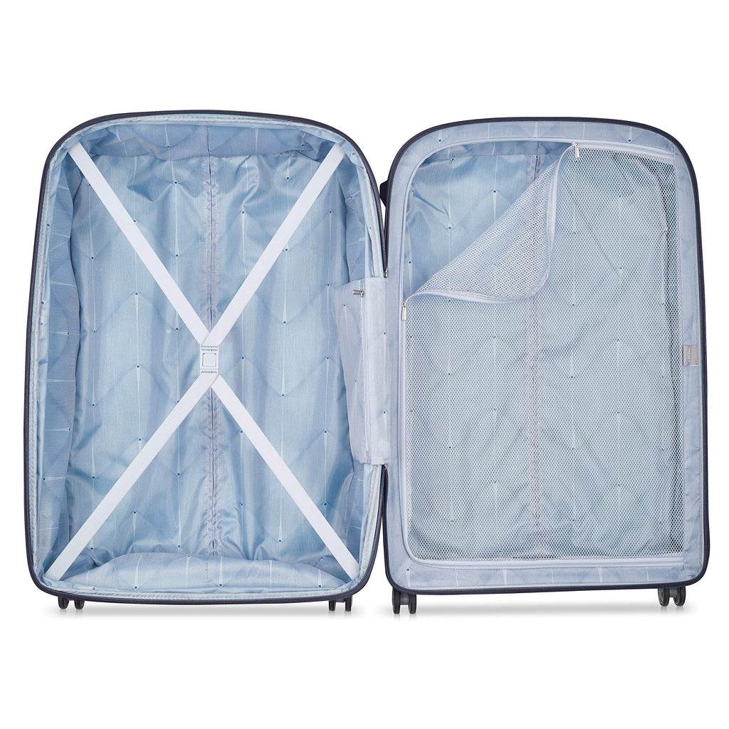 DELSEY PARIS Clavel Hardside Expandable Luggage with Spinner Wheels, Blue Jean, Checked-Large 30 Inch