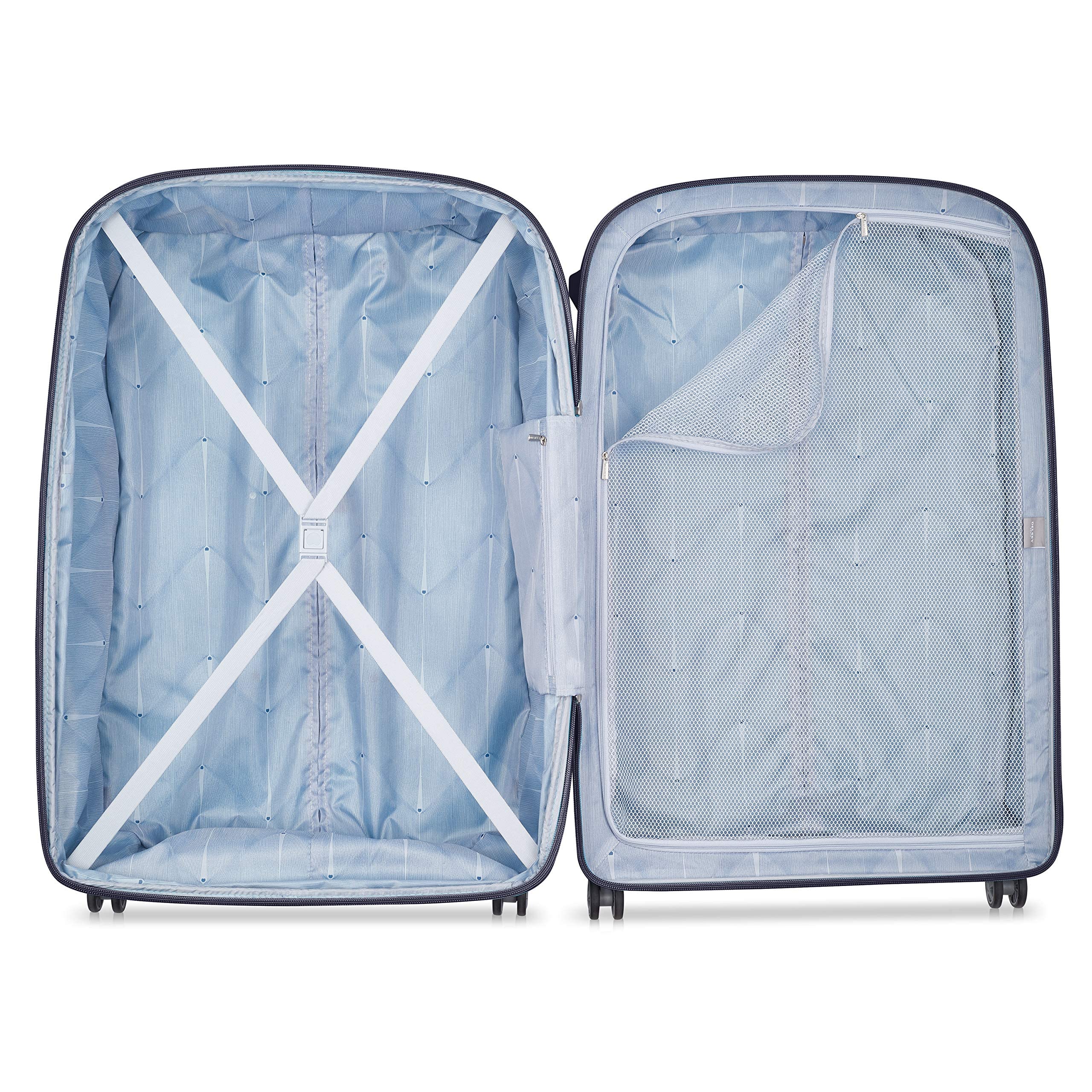 DELSEY PARIS Clavel Hardside Expandable Luggage with Spinner Wheels, Blue Jean, Checked-Large 30 Inch