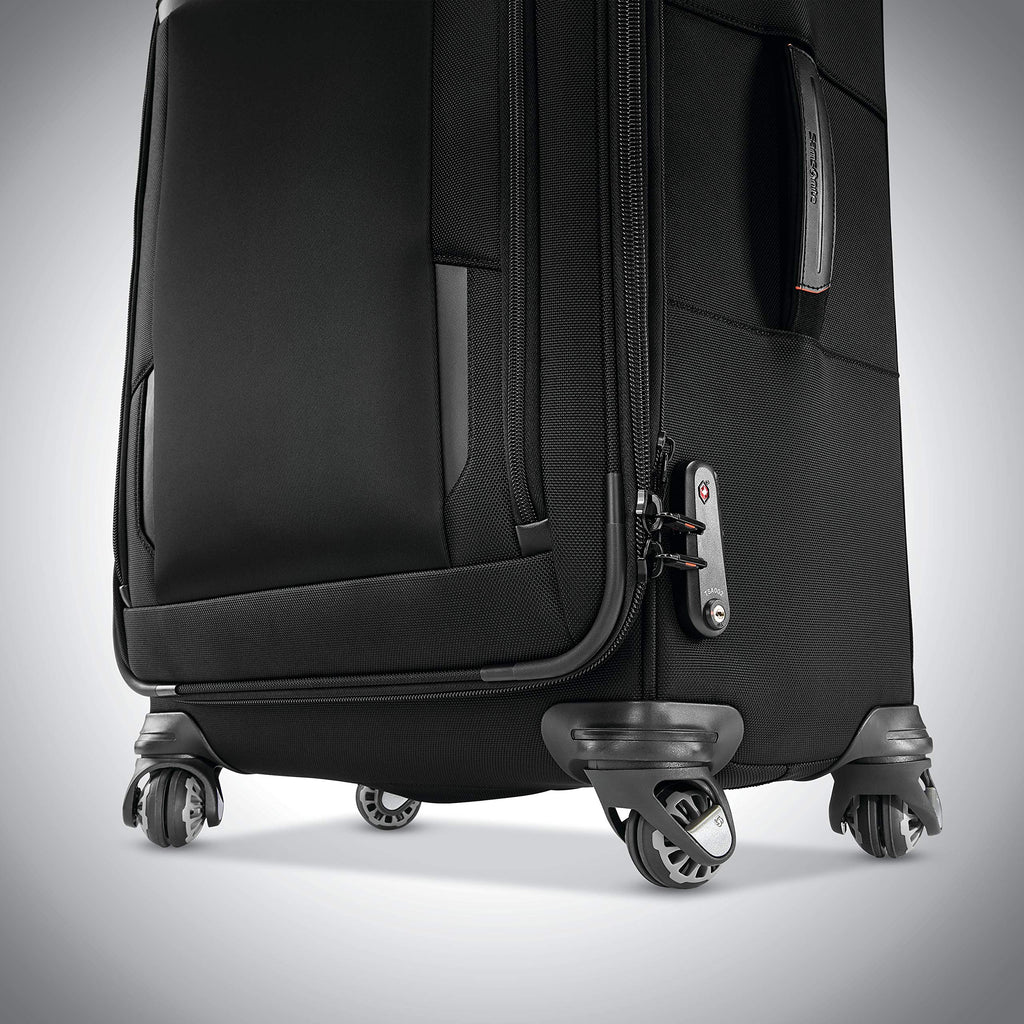 Samsonite Pro Travel Softside Expandable Luggage with Spinner Wheels, Black, Checked-Medium 25-Inch