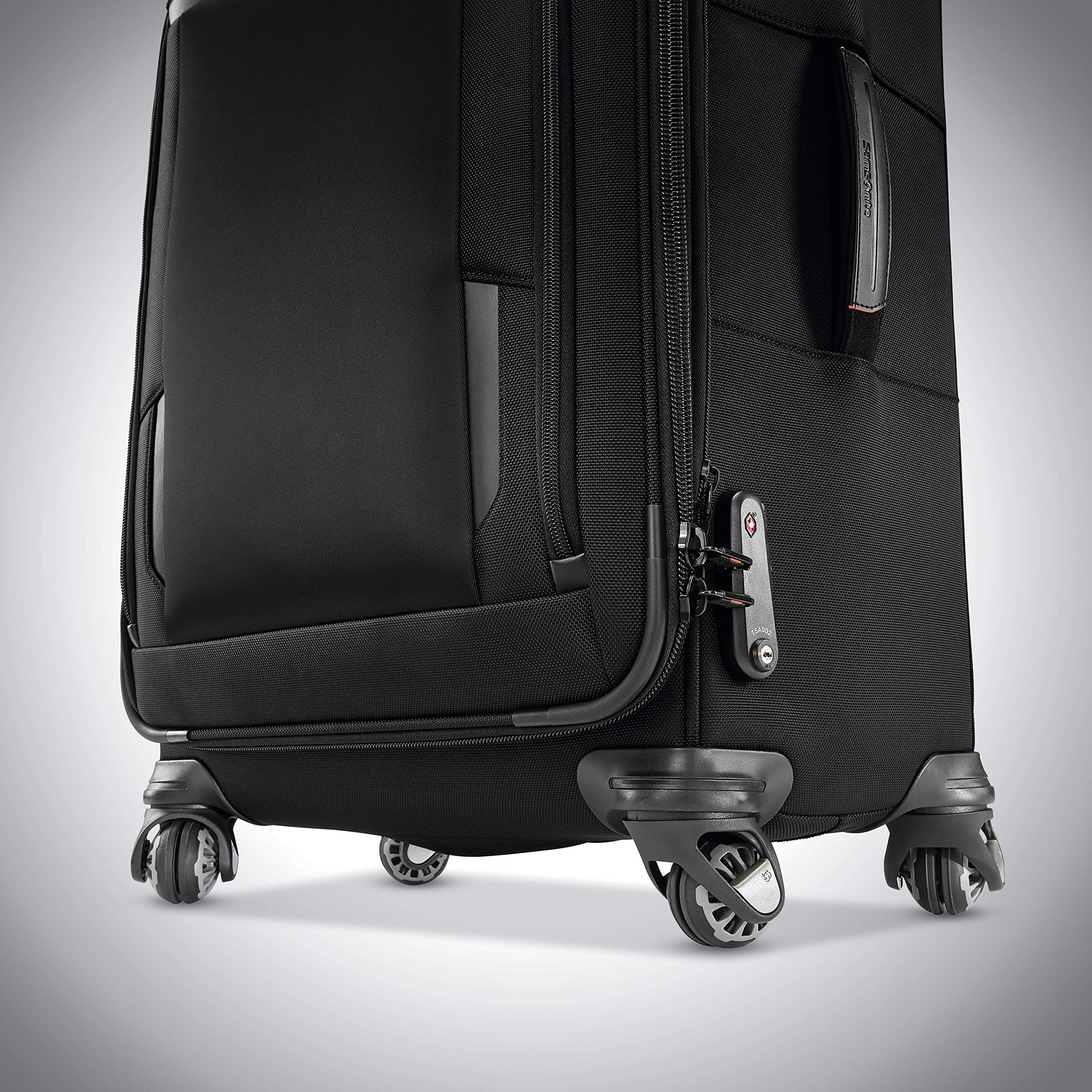 Samsonite Pro Travel Softside Expandable Luggage with Spinner Wheels, Black, Checked-Medium 25-Inch