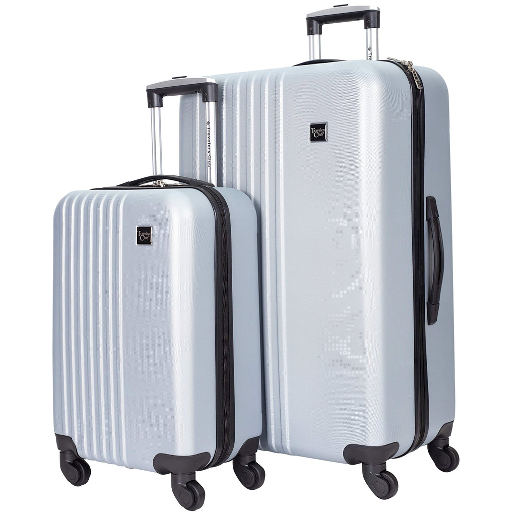 Travelers Club Cosmo Luggage, Silver-2 Piece Set (28"/20")