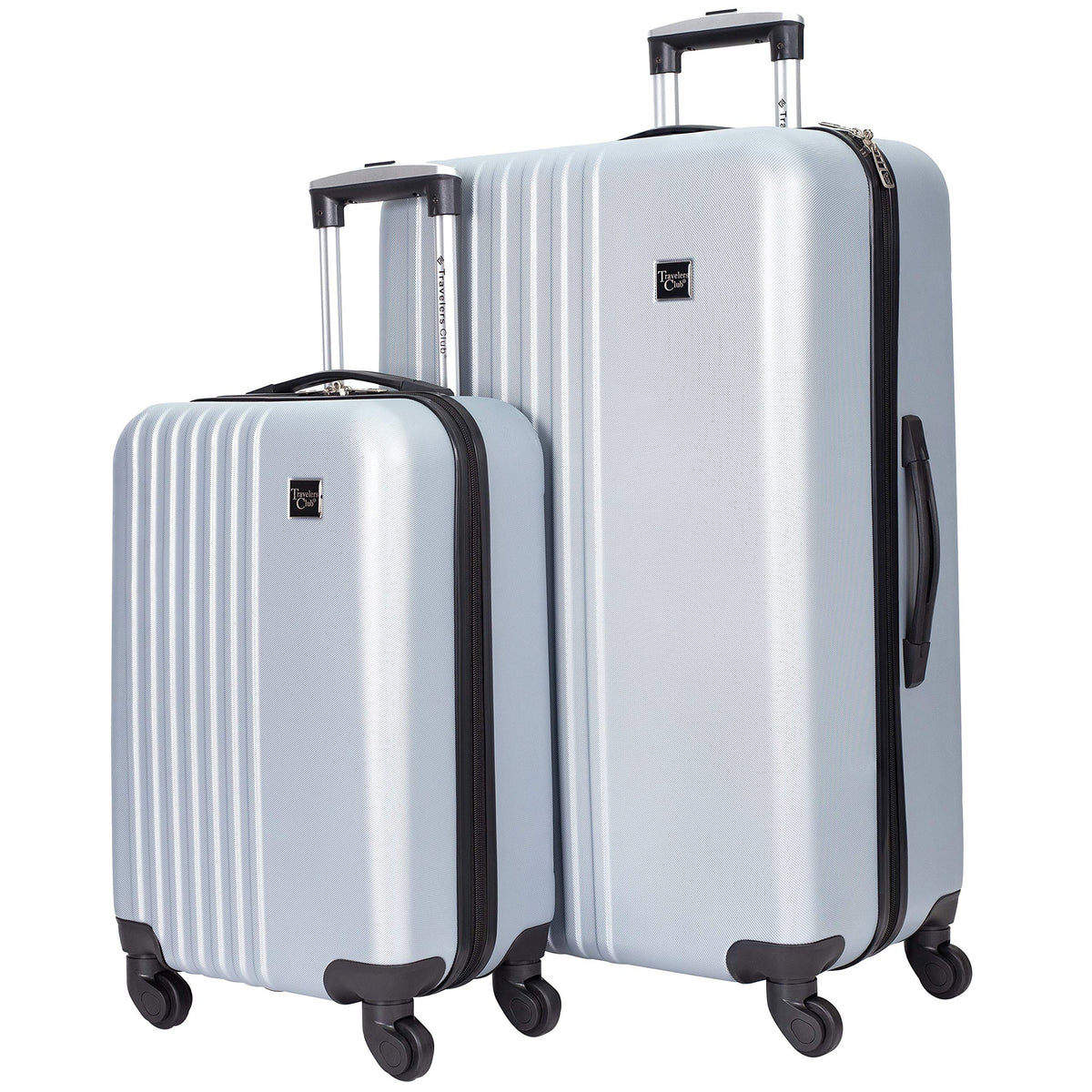 Travelers Club Cosmo Luggage, Silver-2 Piece Set (28"/20")