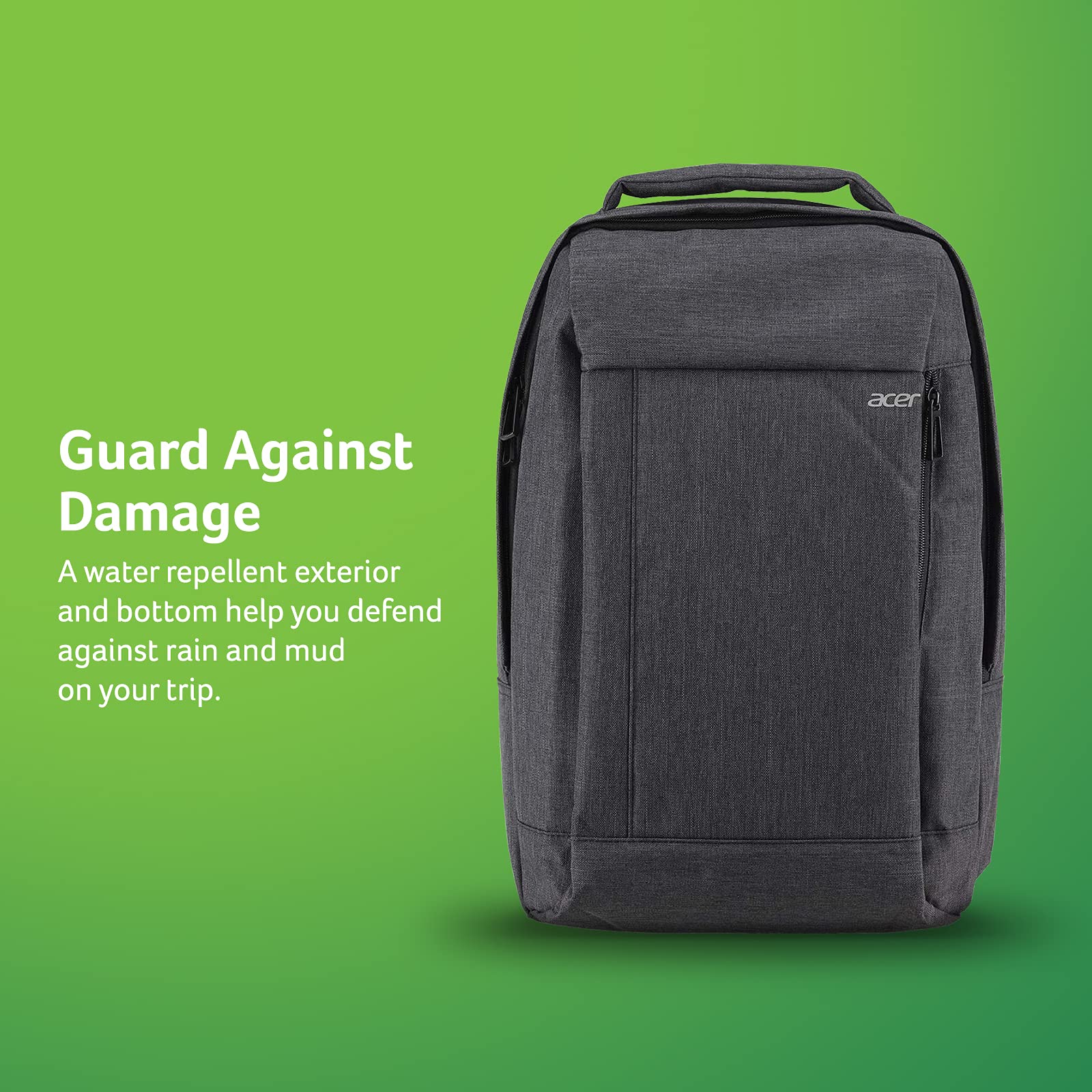 acer Travel Backpack (Gray), up to 15.6" Notebook and 10" Tablet, with Interior and Exterior Pockets