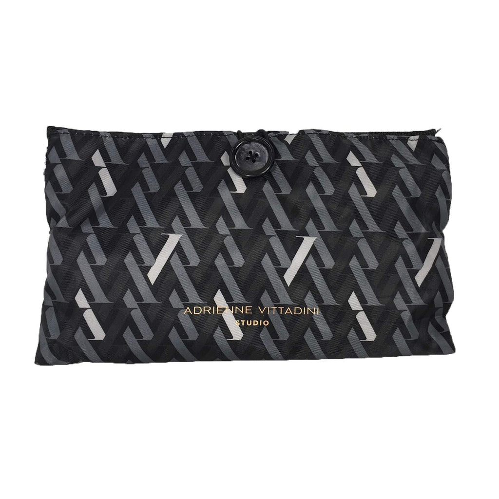 Adrienne Vittadini Black Grey Nylon Travel Cosmetic Case, Hanging Organizer with Multiple Pockets & Hook, Portable Makeup Bag