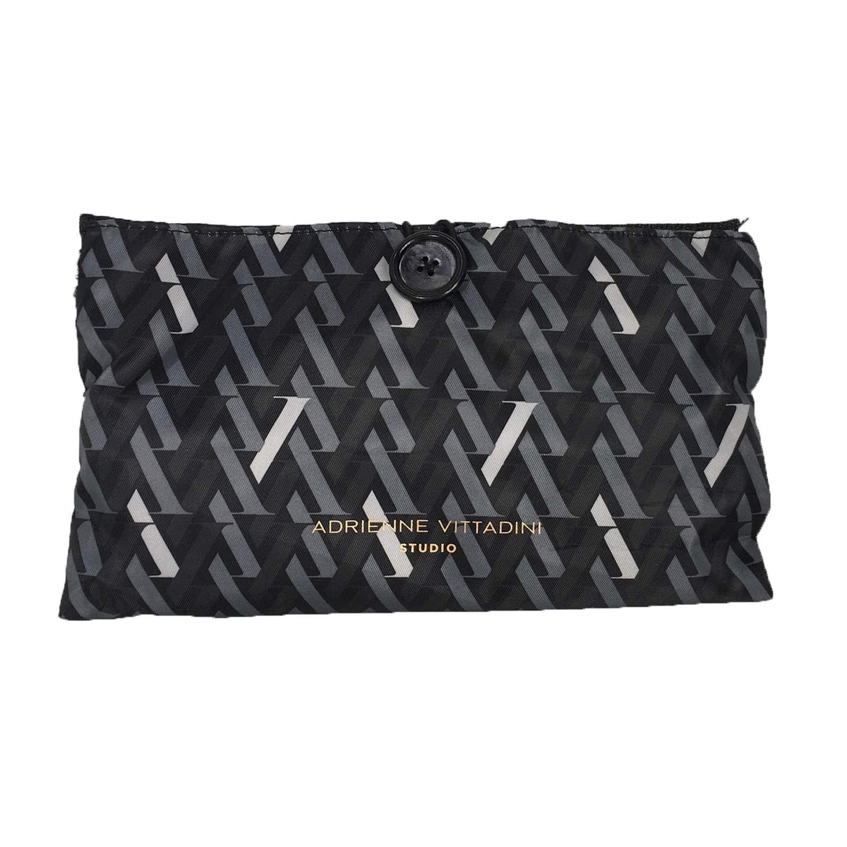 Adrienne Vittadini Black Grey Nylon Travel Cosmetic Case, Hanging Organizer with Multiple Pockets & Hook, Portable Makeup Bag