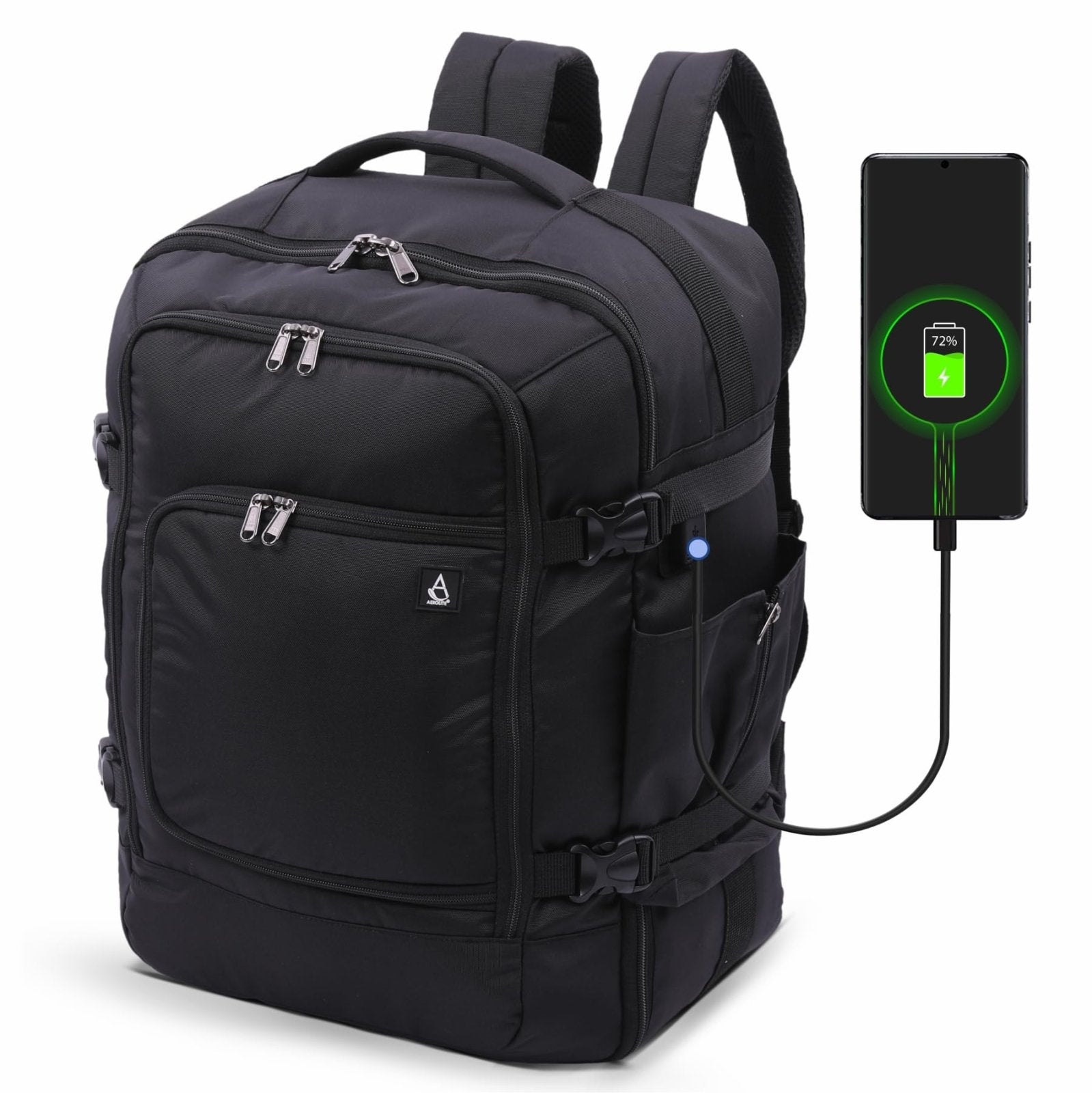 Aerolite AA & Delta Airlines Travel Backpack for Adults - Maximium Size Personal Item Backpack 18”x14”x9” with YKK Zippers | Lightweight & Eco Friendly Shoulder Backpack with USB Charging Port