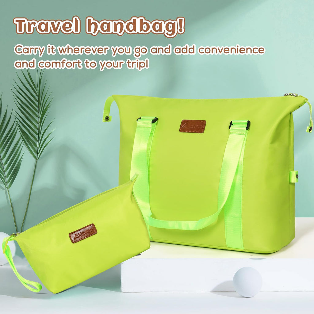 Aklsvion Luggage Set 3 Piece Luggage Set ABS hardshell Spinner Wheels Luggage Carry on Suitcase with Weekender bag & Toiletry bag（Lime）