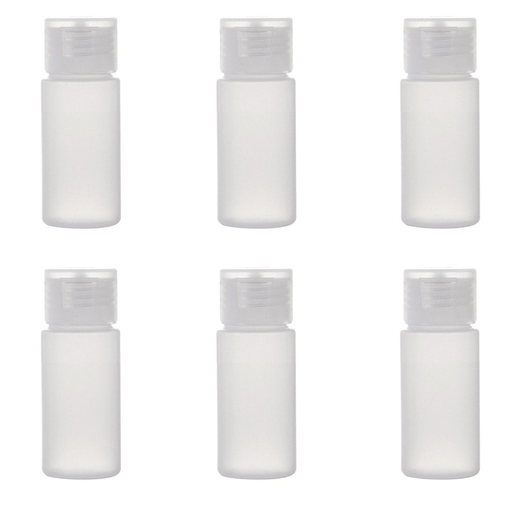 ALINK Travel Size Plastic Empty Toiletry Bottles, 30ml (1 oz) Pack of 6 Liquid Containers with Labels