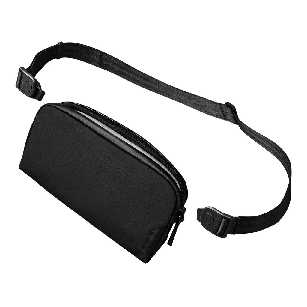 ALPAKA Flight Pouch - Mens Travel Bag Crossbody Phone Case, 0.3L Travel Purse for men,Water-resistant Fabric, Adjustable & Detachable Shoulder Strap, YKK Zipper,Travel Wallet Black