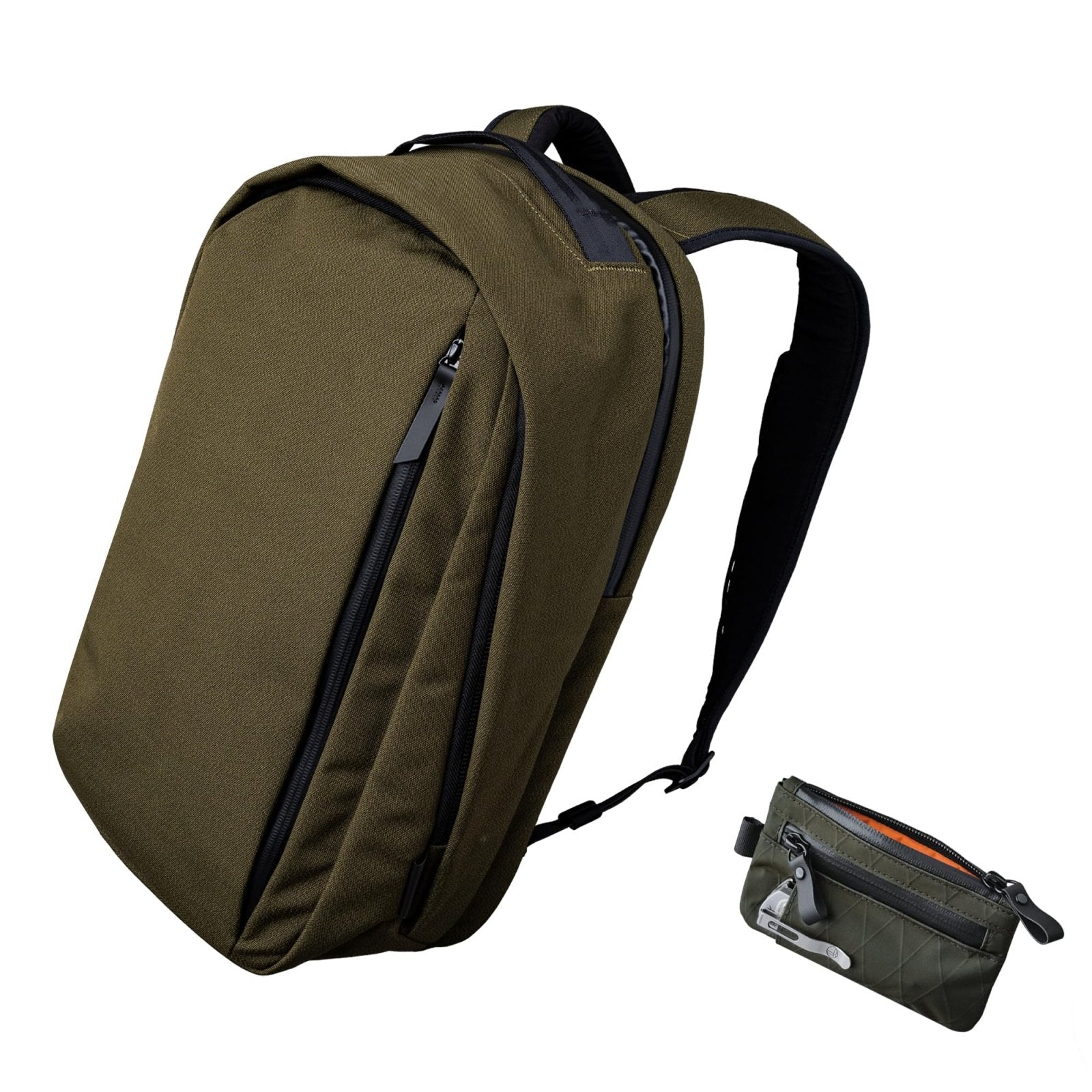 ALPAKA Metro Backpack Pro and Zip Pouch Pro - Fits 15.6" Laptop Business Travel Backpack with YKK Zippers, MOD Key Leash & Luggage Pass-through, Slim Zipper Wallet with RFID Blocking, ID Card Holder