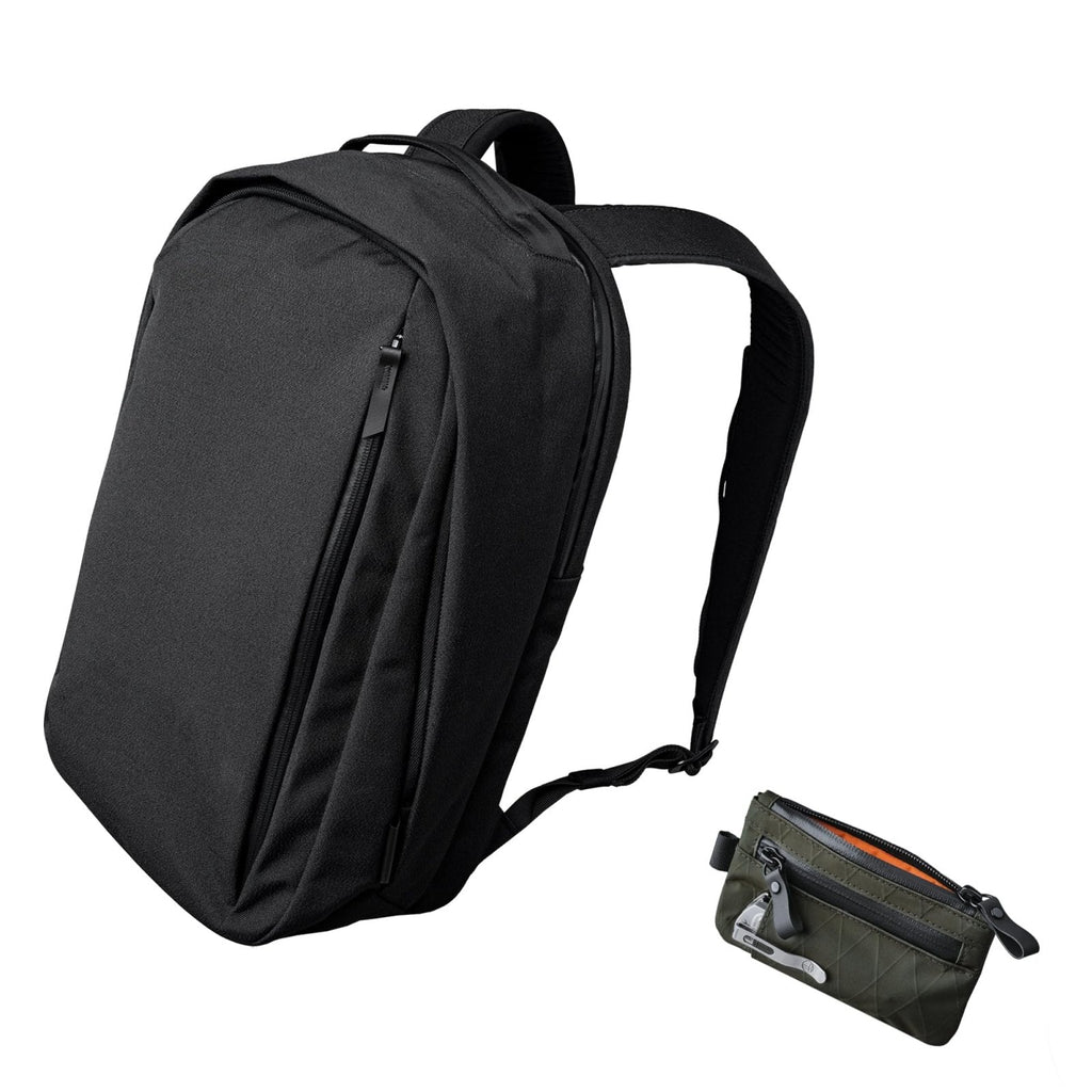 ALPAKA Metro Backpack Pro and Zip Pouch Pro - Fits 15.6" Laptop Business Travel Backpack with YKK Zippers, MOD Key Leash & Luggage Pass-through, Slim Zipper Wallet with RFID Blocking, ID Card Holder
