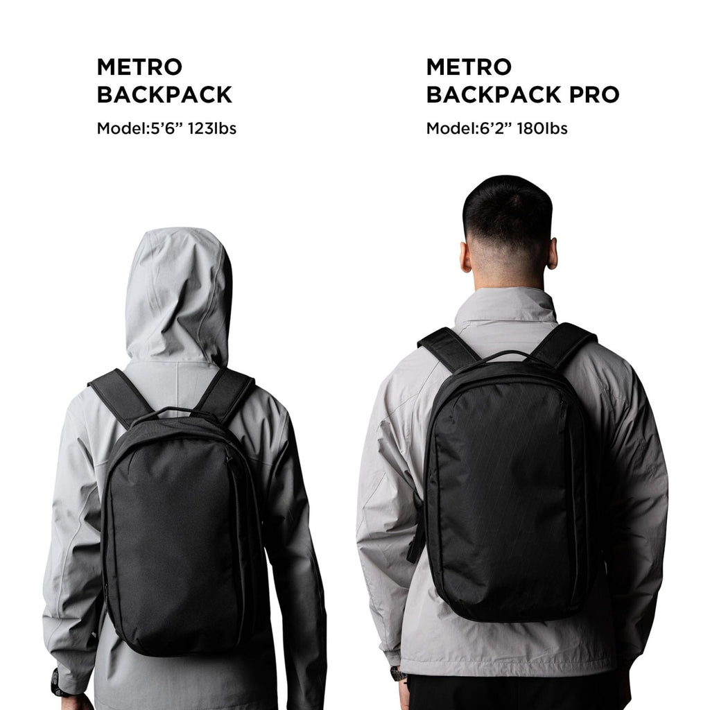 ALPAKA Metro Backpack Pro for Men - Fits 16" Laptop Business Travel Backpack with YKK Zippers, MOD Key Leash & Luggage Pass - through, Padded and Weatherproof X - pac Material Work Bag (Black)