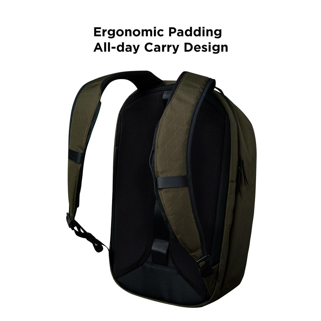 ALPAKA Metro Backpack Pro for Men - Fits 16" Laptop Business Travel Backpack with YKK Zippers, MOD Key Leash & Luggage Pass - through, Weatherproof X - pac Material Work Bag(Olive Green)