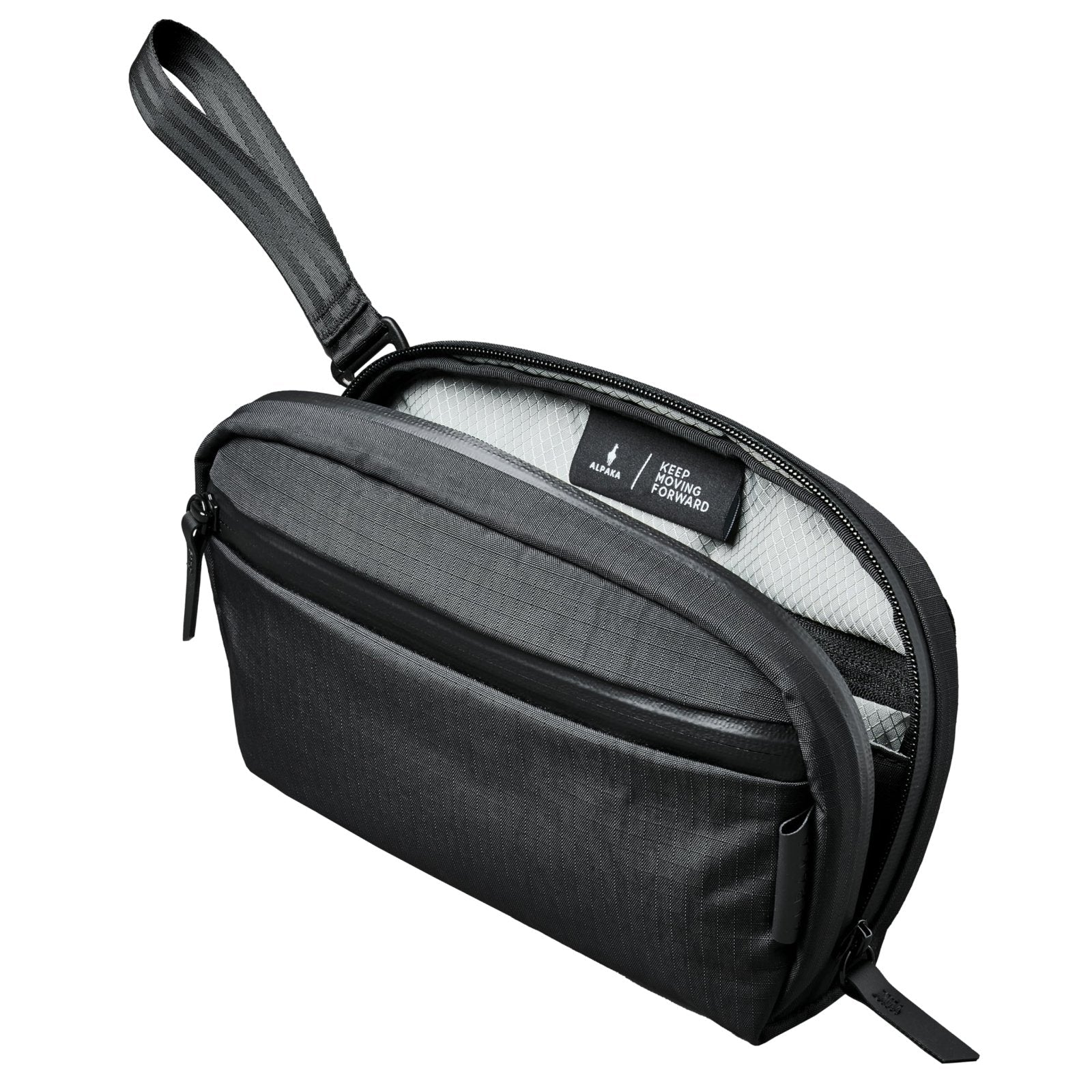 ALPAKA Toiletry Bag - Comes with a Shoulder and Wrist Strap- 2 Internal Dividers and 2 Mesh Pockets - Doubles as EDC Pouch - Optimally Sized Accordion-Style Toiletry Bag For Men