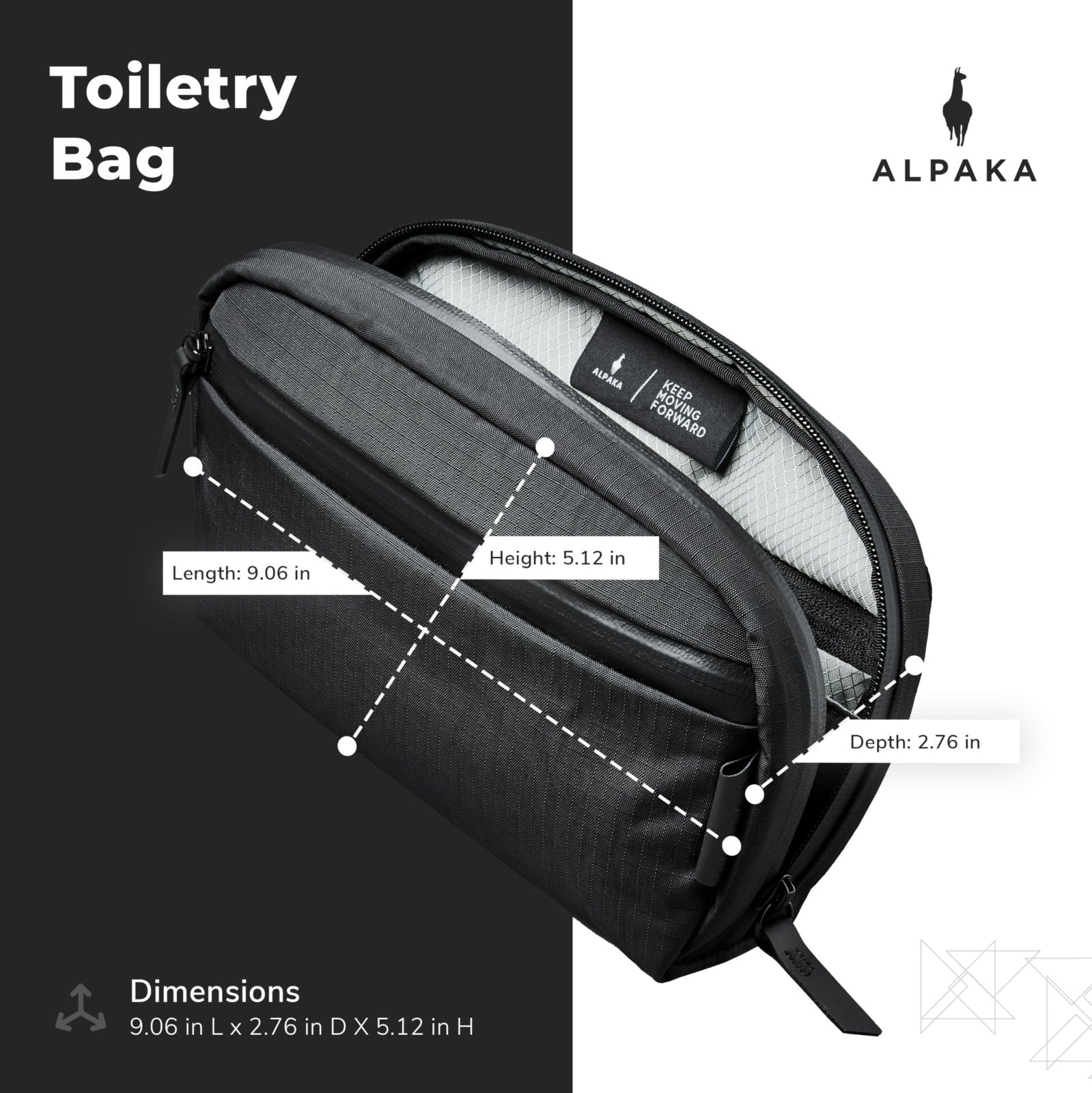 ALPAKA Toiletry Bag - Comes with a Shoulder and Wrist Strap - 2 Internal Dividers and 2 Mesh Pockets - Doubles as EDC Pouch - Optimally Sized Accordion - Style Toiletry Bag For Men
