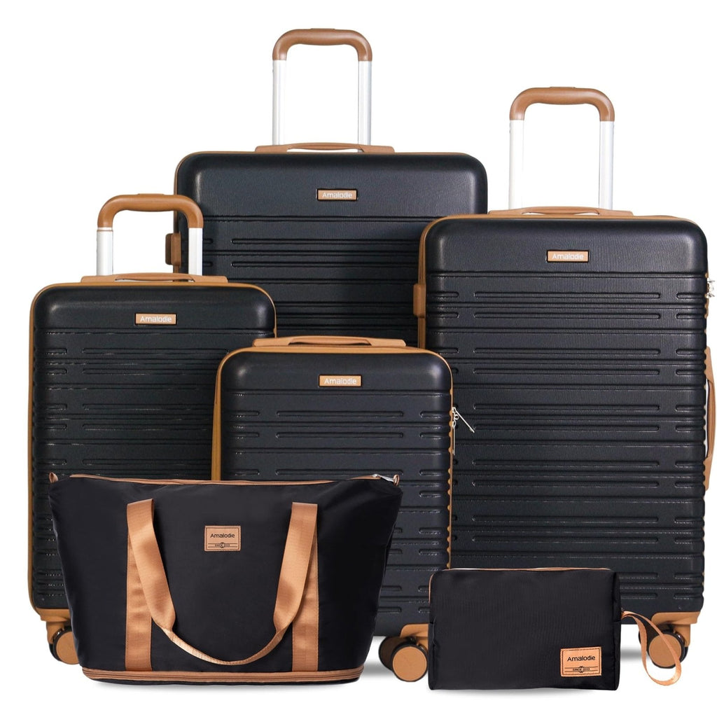 Amalodie Luggage Sets 4 Piece,Suitcases with Double Spinner Wheels and TSA Lock,Hardcase 6 set Luggage with Travel Duffle Bag,Carry On Luggage Set