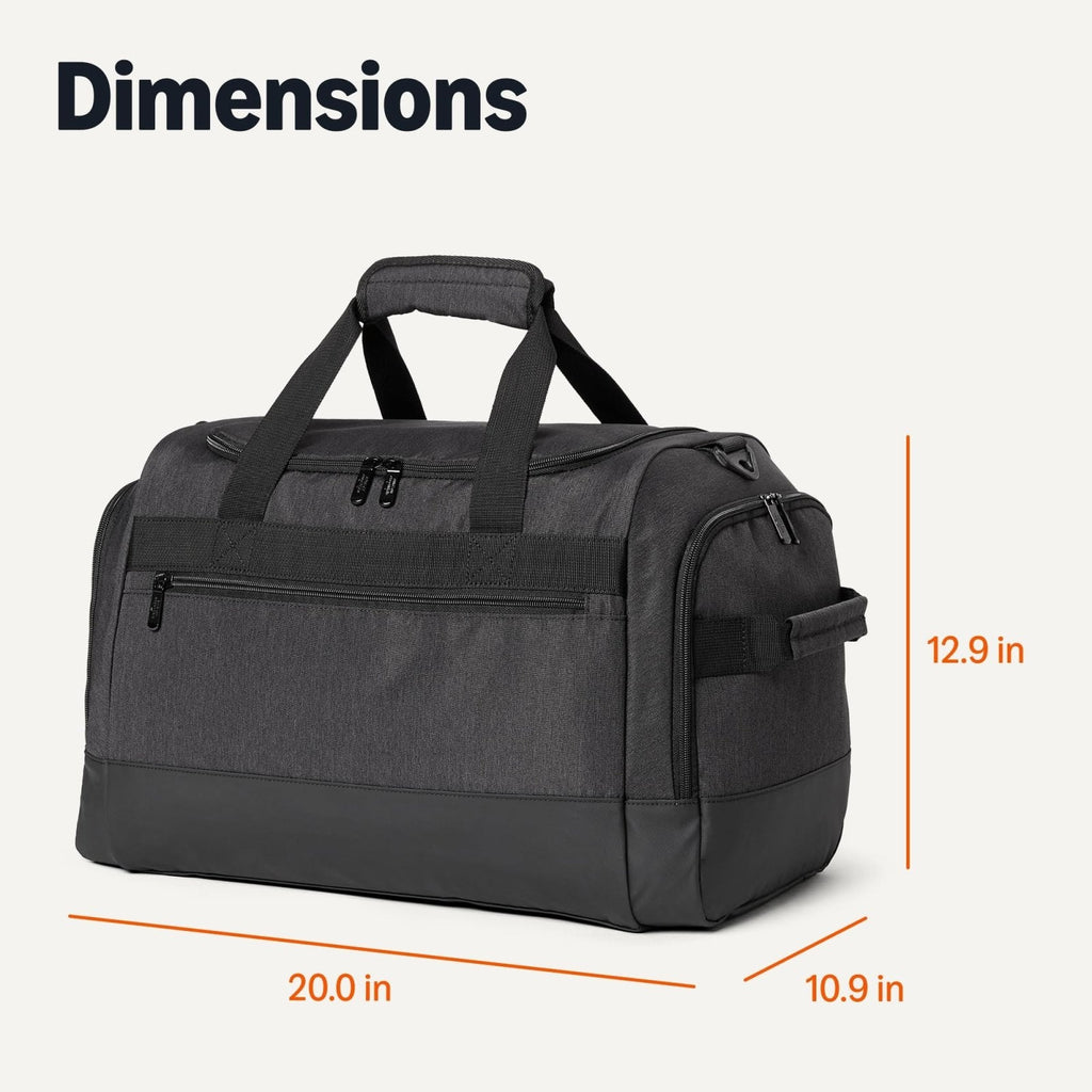 Amazon Essentials Lightweighted Carry - on Duffel with Wet pocket & Shoe Compartment 20 inches Black