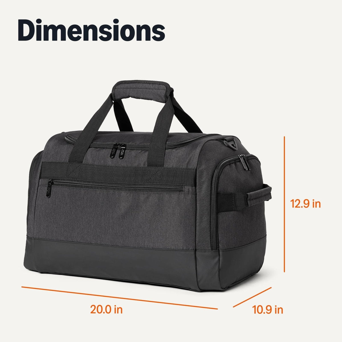 Amazon Essentials Lightweighted Carry - on Duffel with Wet pocket & Shoe Compartment 20 inches Black