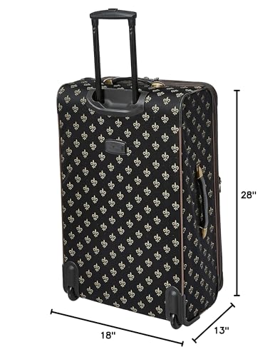 American Flyer Luggage Fleur De Lis 4 Piece Set, Black, One Size