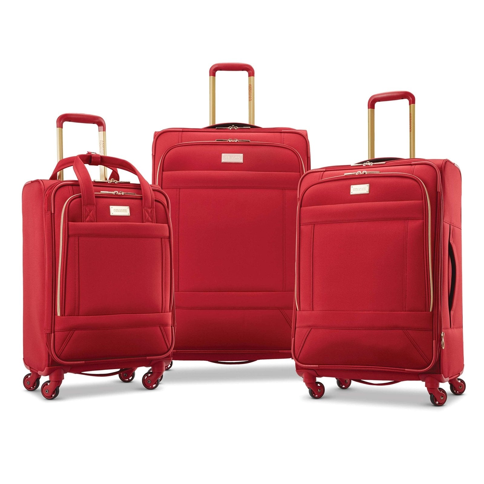 American Tourister Belle Voyage Softside Luggage with Spinner Wheels, Red, Carry - On 21 - Inch