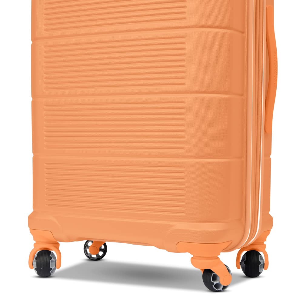 American Tourister Stratum 2.0 Expandable Hardside Luggage with Spinner Wheels, 24 - Inch Checked - Medium, Papaya