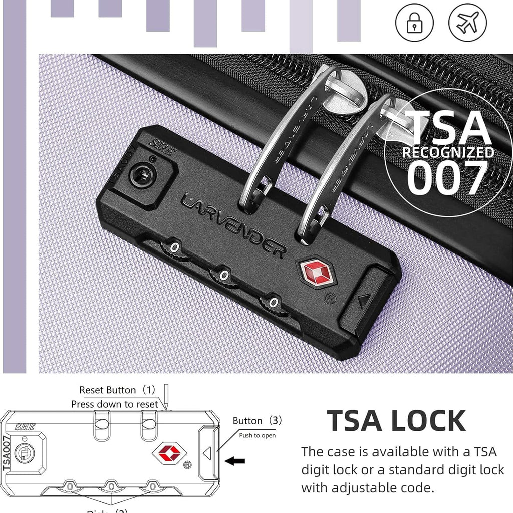 Anwick Luggage Sets 6 Piece Hardside Expandable Suitcase Set with Spinner Wheels TSA Lock Black, Travel Luggage Set Clearance for Men and Women (purple)