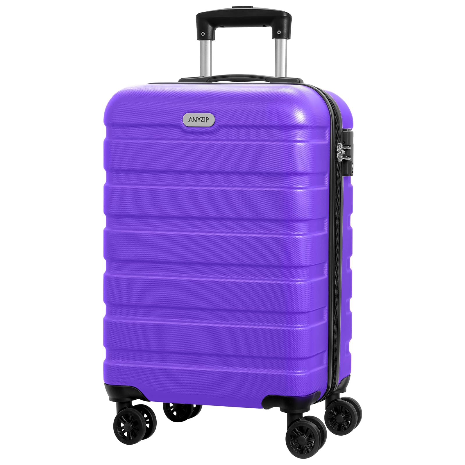 AnyZip Luggage PC ABS Hardside Lightweight Suitcase with 4 Universal Wheels TSA Lock Carry-On 20 Inch Violet Purple