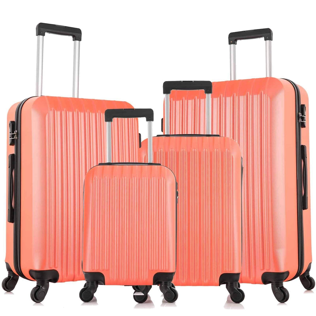Apelila Suitcase Hardshell Luggage Sets,Travel Suitcase,Hard Shell Luggage Sets Carry On Luggage with Spinner Wheels Free Cover&Hanger Inside (Orange)