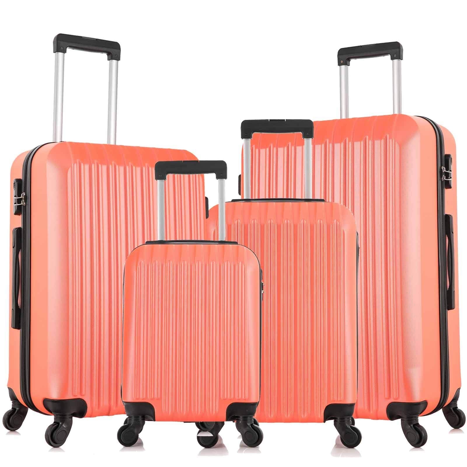 Apelila Suitcase Hardshell Luggage Sets,Travel Suitcase,Hard Shell Luggage Sets Carry On Luggage with Spinner Wheels Free Cover&Hanger Inside (Orange)
