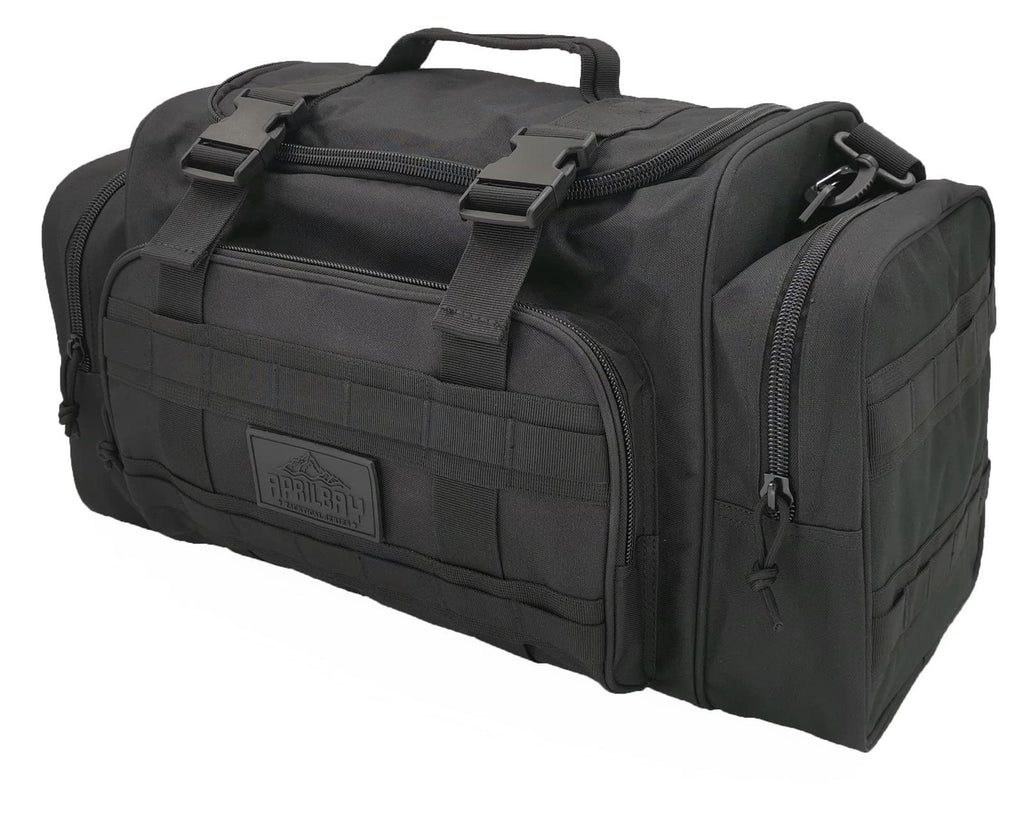 APRILBAY Duffel Bag – Heavy Duty Tactical Gym Bag for Men, Splashwater-Proof Weekender Travel Bag for Basketball, Football, Soccer, Hiking, and Hunting (Black)