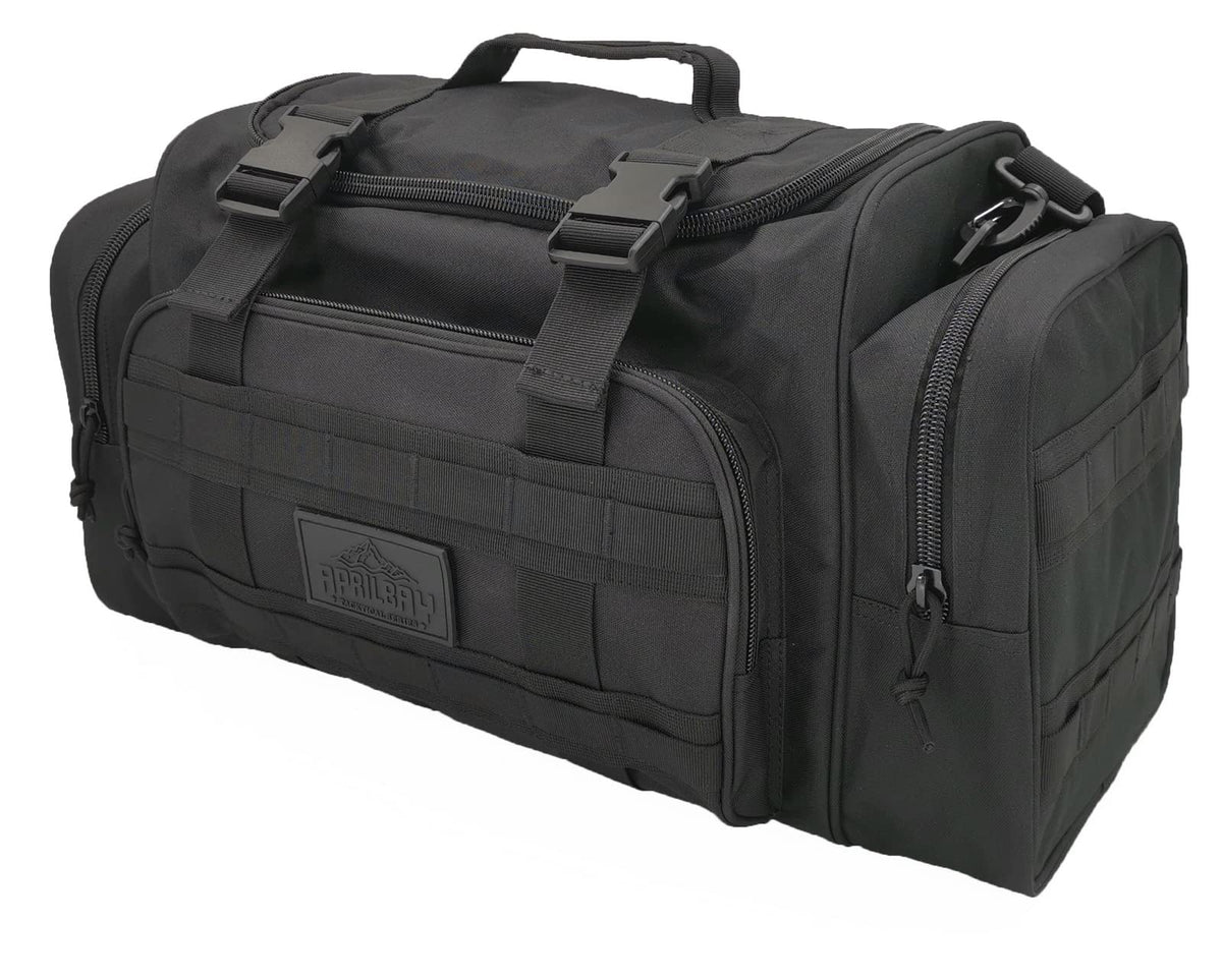 APRILBAY Duffel Bag – Heavy Duty Tactical Gym Bag for Men, Splashwater-Proof Weekender Travel Bag for Basketball, Football, Soccer, Hiking, and Hunting (Black)