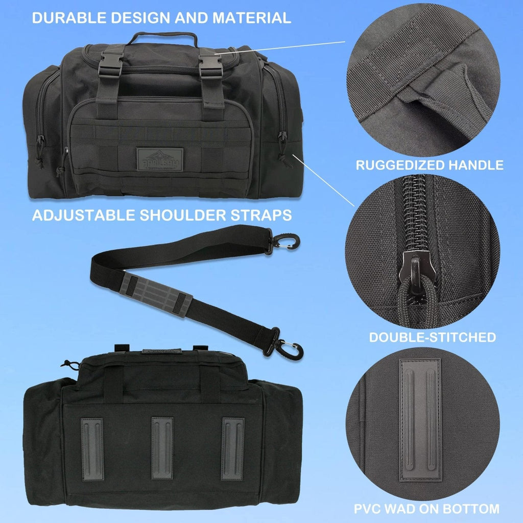 APRILBAY Duffel Bag – Heavy Duty Tactical Gym Bag for Men, Splashwater - Proof Weekender Travel Bag for Basketball, Football, Soccer, Hiking, and Hunting (Black)