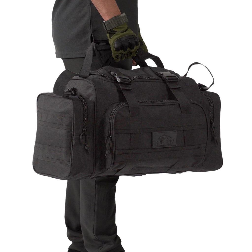APRILBAY Duffel Bag – Heavy Duty Tactical Gym Bag for Men, Splashwater - Proof Weekender Travel Bag for Basketball, Football, Soccer, Hiking, and Hunting (Black)