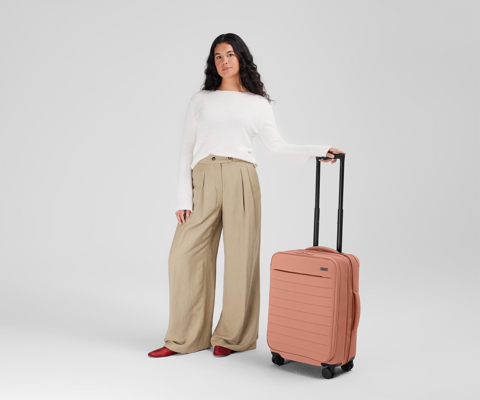 Away Softside Bigger Carry - On Suitcase, 23 Inch Expandable High - Strength Nylon Luggage With Spinner Wheels, Meets Requirements for Most Major Airlines, Cloud Gray