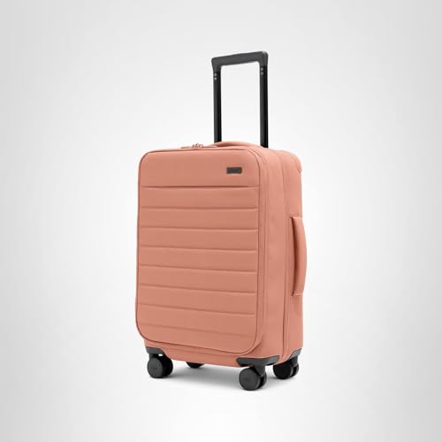 Away Softside Carry - On Suitcase, 22 Inch Expandable High - Strength Nylon Luggage With Spinner Wheels, Meets Requirements for Most Major Airlines, Clay Pink