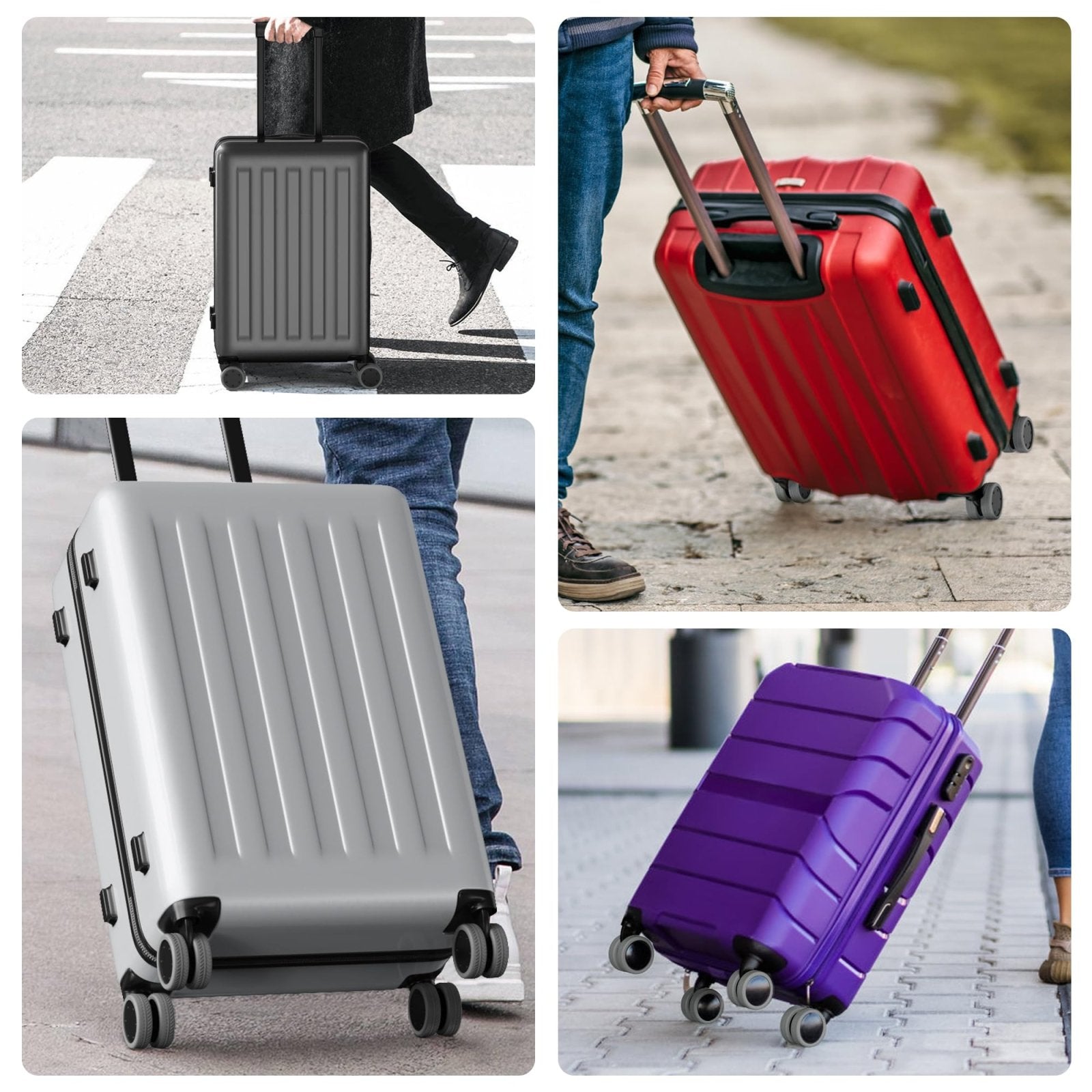 AWINNER 8 Pack Luggage Wheels Covers - Silicone Luggage Wheel Protector Covers for most 8 Spinner Wheel Suitcases or Office Chair Caster,Durable,Mute and Shock Absorption (Grey)