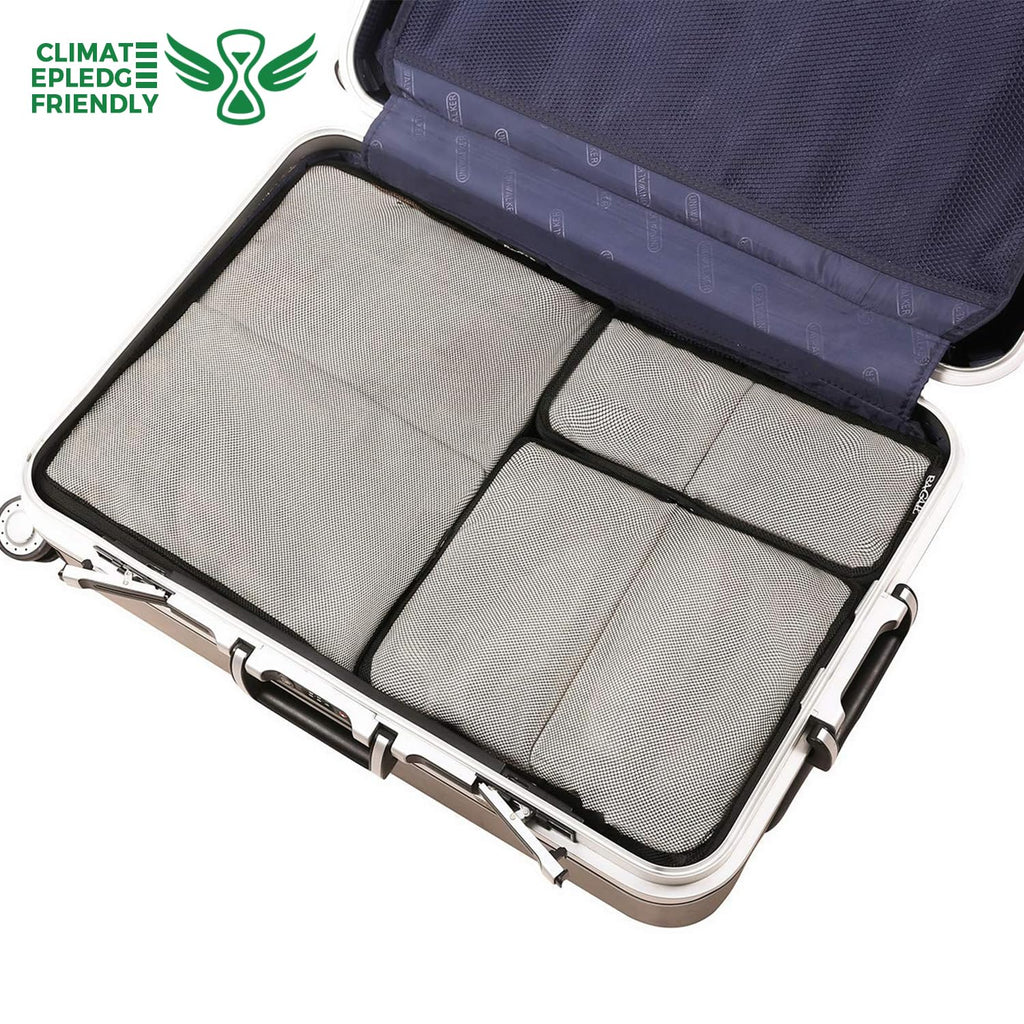 BAGAIL 6 Set Packing Cubes,Travel Luggage Packing Organizers(6Set Black Net)