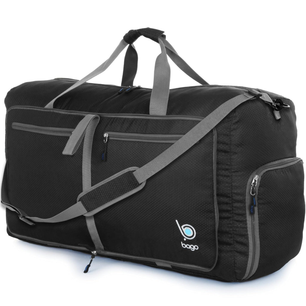 Bago Large Duffle Bag for Travel Women & Men. Durable Lightweight Foldable Travel Duffel Bags For Traveling Women. 80L Duffle Bags For Overnight Bag With Shoe Compartment Collapsible Weekender duffel