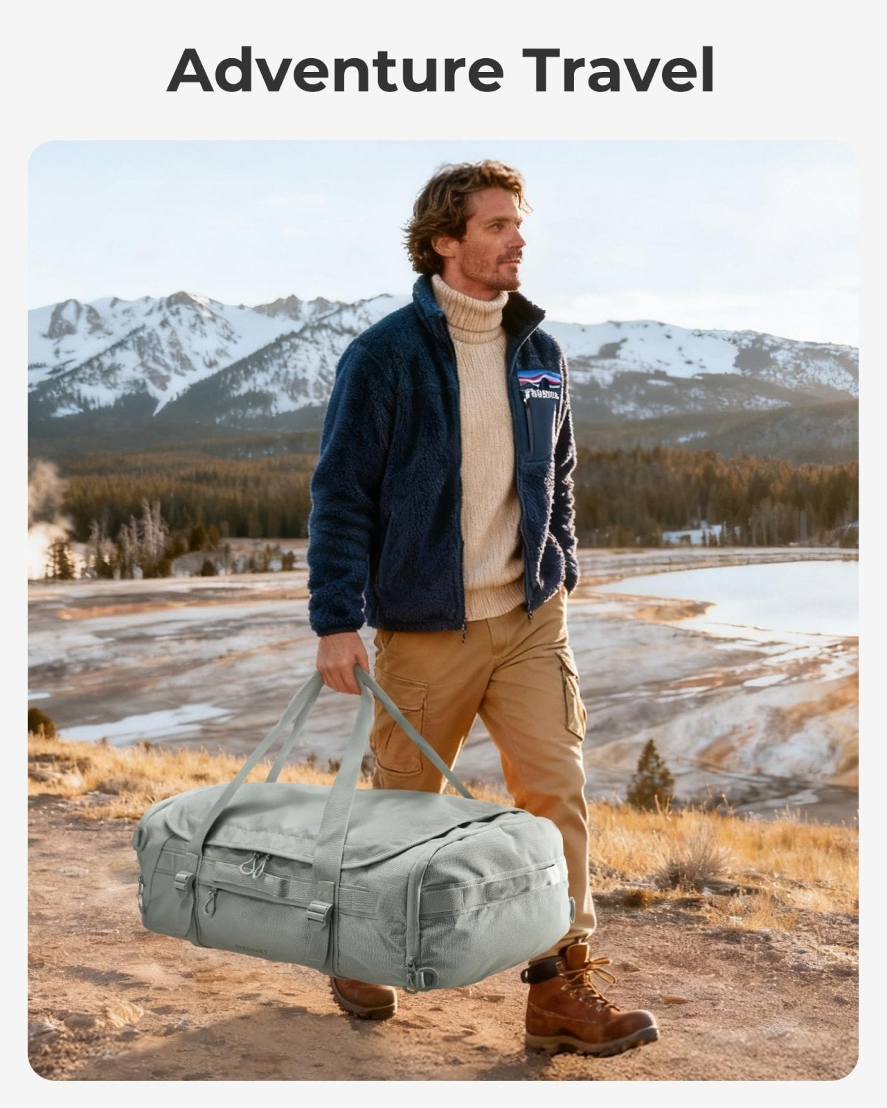 BAGSMART 4 - IN - 1 Duffle Bag for Travel, 40L Travel Bag Gym Duffle, TSA Carry on Backpack with Shoes Compartment & Wet Pocket, Water - resistant Workout Duffel, Grey