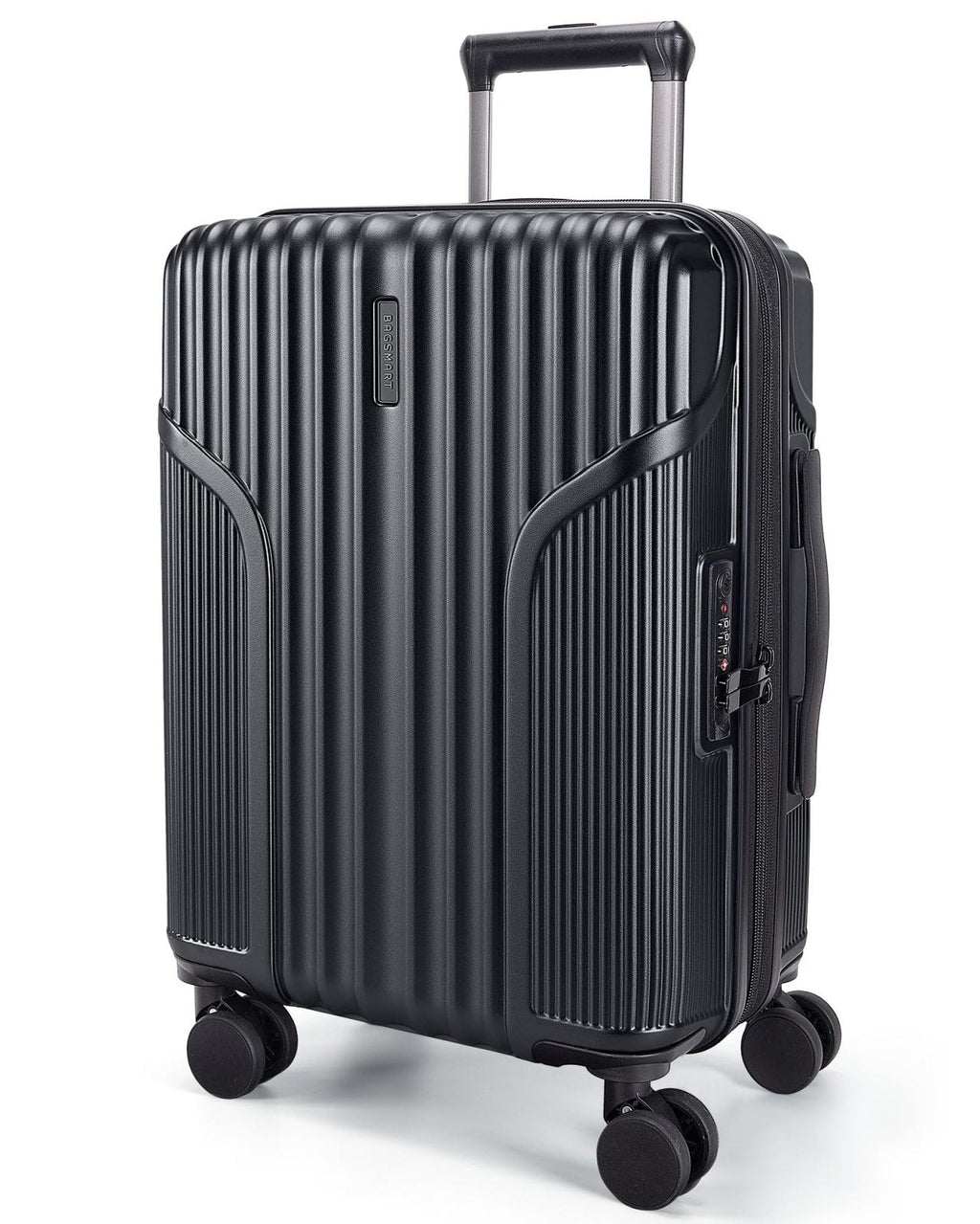 BAGSMART Carry On Luggage 22x14x9 Airline Approved, Lightweight luggage with Spinner Wheels, 20 Inch Expandable Hardside Carry On Suitcase with TSA Lock Rolling Travel suitcase Carry-On, Black