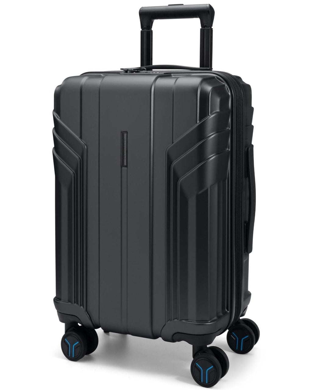 BAGSMART Expandable Carry On Luggage 22x14x9 Airline Approved, 1OO% PC Lightweight Hard Shell Suitcase, 20 Inch Travel Luggage with Spinner Wheels, Waterproof Rolling Suitcase, Black