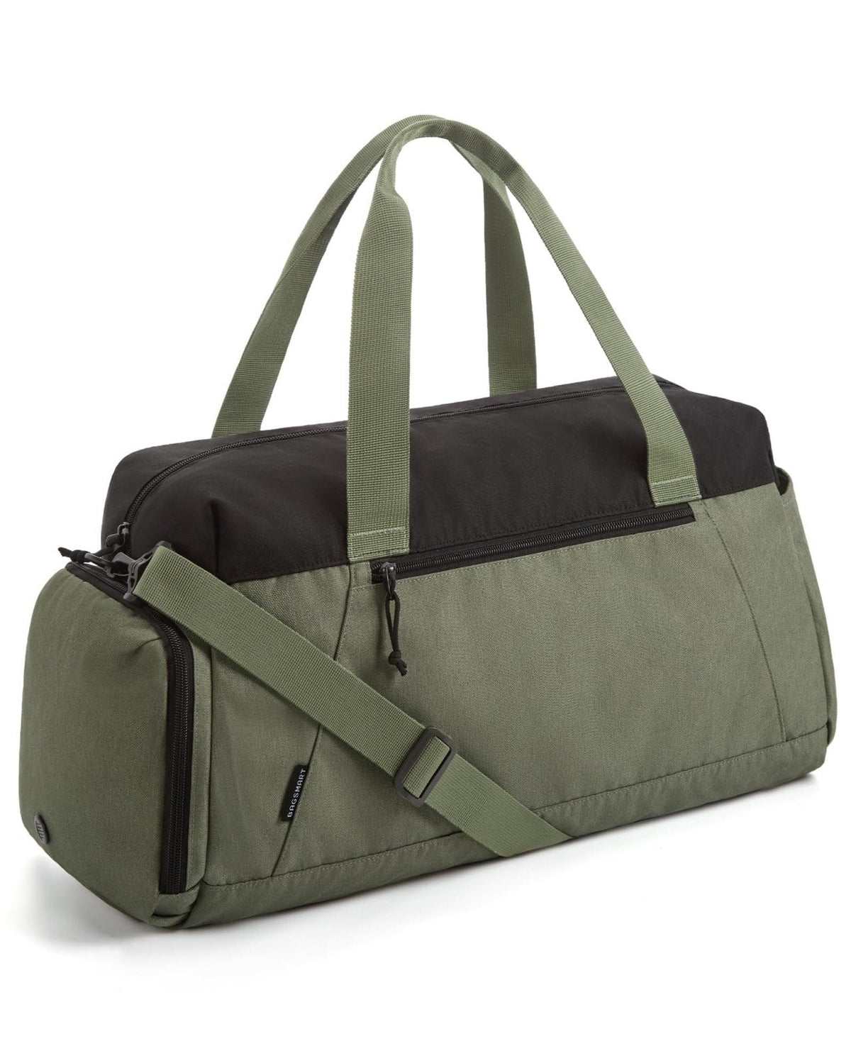 BAGSMART Gym Bags for Men Women, Foldable Travel Duffle Bag, Lightweight Weekender Duffel Bag With Shoe Compartment, Water Resistant Workout Duffle Sports Bag for Travel Yoga, Army Green