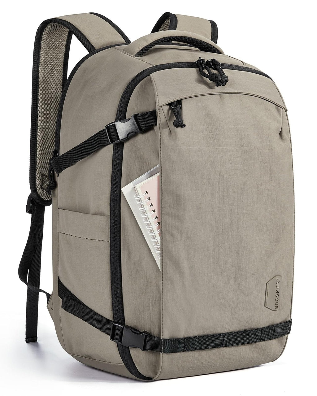BAGSMART Travel Backpack Women, 15.6 Inch Carry On Backpack Flight Approved, TSA Approved Personal Item Travel Bag, Water Resistant Weekender Bag Luggage Daypack, Brown