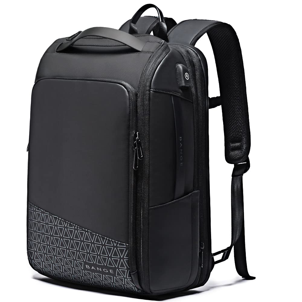 BANGE 45L Expandable Travel Backpacks,Weekender Carry On Backpack, Flight Approved Business Backpack for 17.3inch Laptop