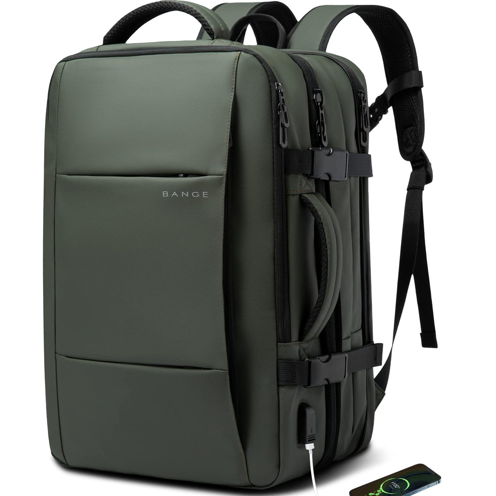 BANGE Carry-on Backpack, 45L Expandable Travel Backpacks,Weekend Backpack Briefcase,Waterproof Laptop Backpack Fits For 17.3” Laptop