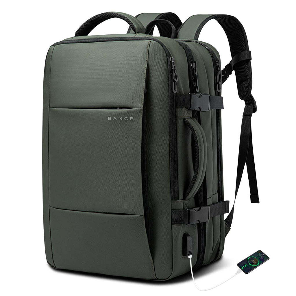 BANGE Carry - on Backpack, 45L Expandable Travel Backpacks,Weekend Backpack Briefcase,Waterproof Laptop Backpack Fits For 17.3” Laptop